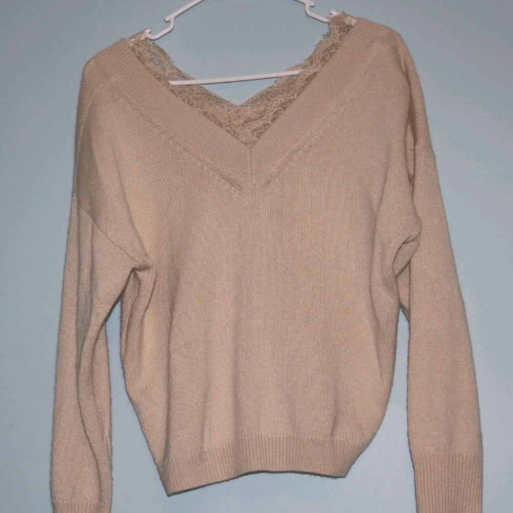 H&M Tan Lace Sweater
